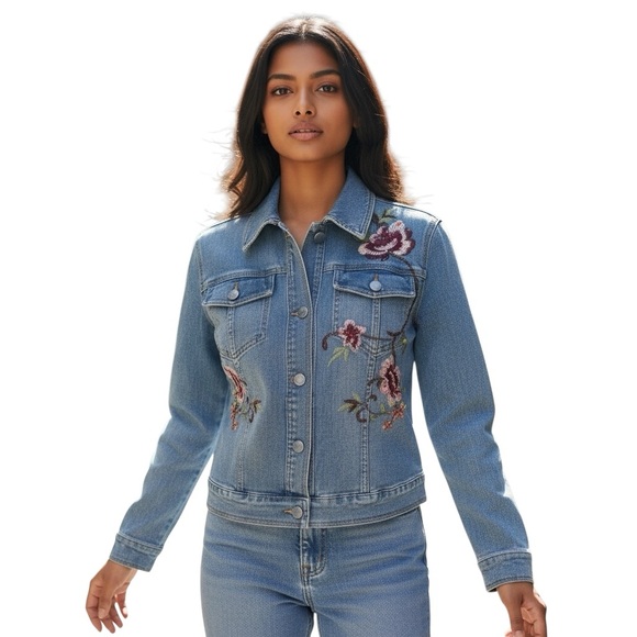 Very Vera Boho Embroidered and Beaded Denim Jacket - Picture 2 of 8